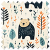 Bear Necessities, Spruce - Roller Blind